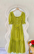 Summer Square Neckline Puff Sleeves Midi Dress